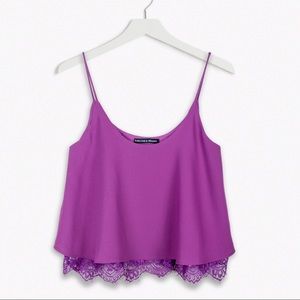 NWT Harlowe and Graham Double Layer Lace Cami Med